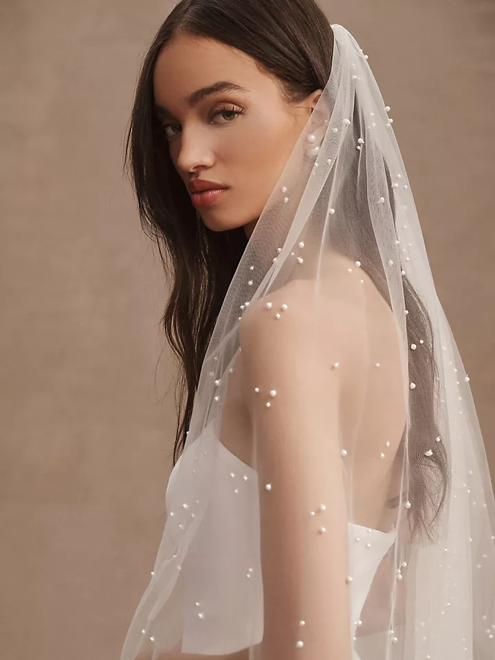 Pearl studded veil
