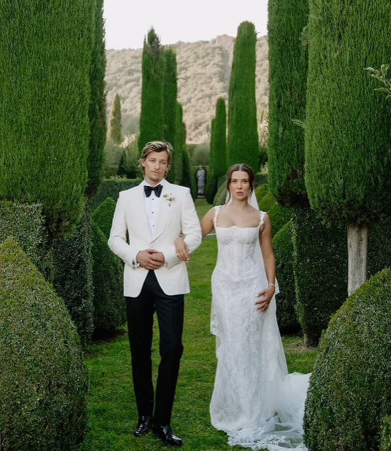 Jake Bongiovi and Millie Bobby Brown's wedding photo