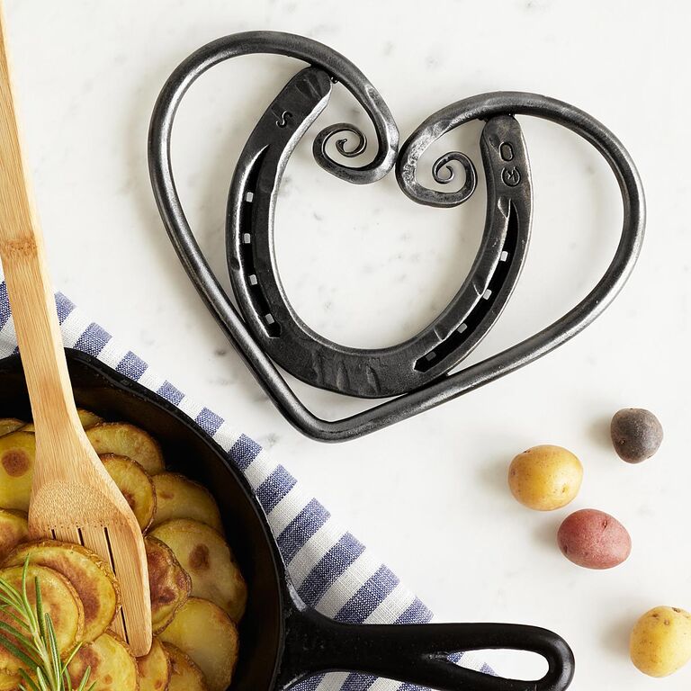 Horseshoe heart trivet 11 year anniversary gift