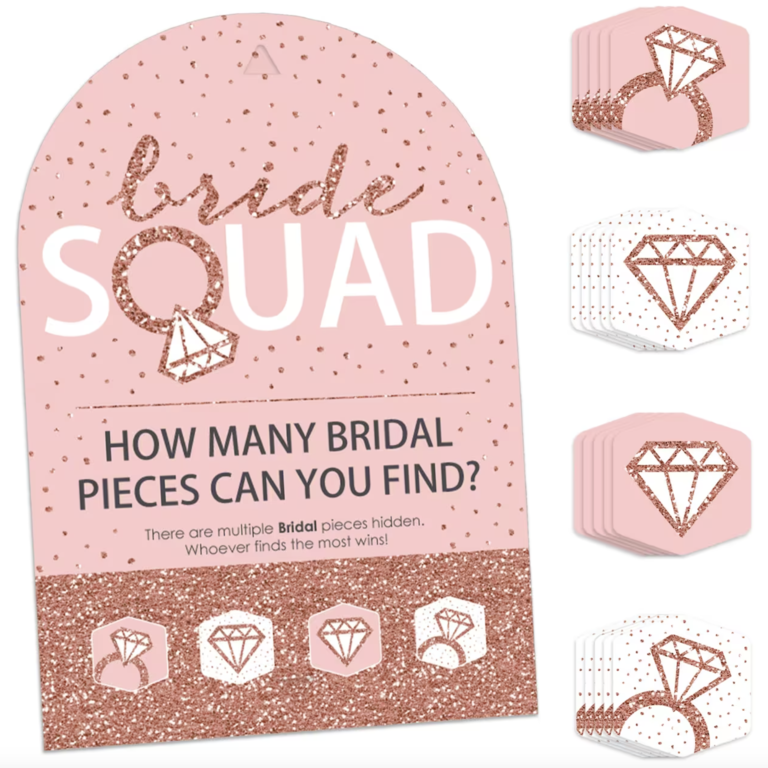 Rose gold find the bling bachelorette party scavenger hunt