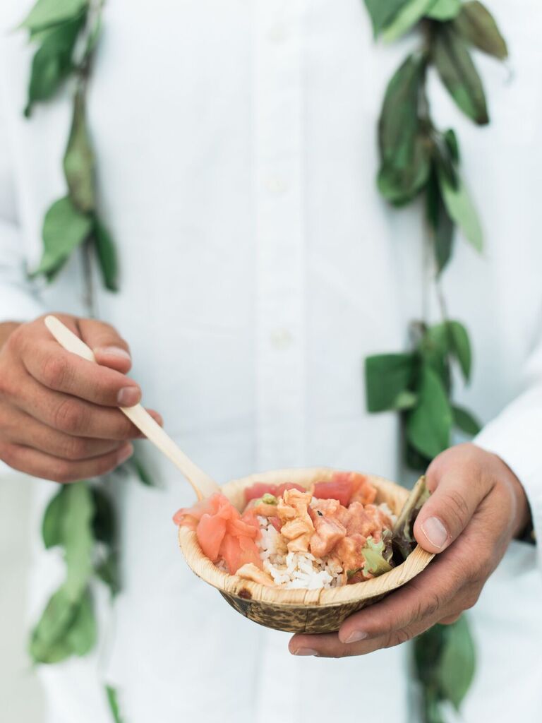 Poke bowl for your summery beachside wedding reception