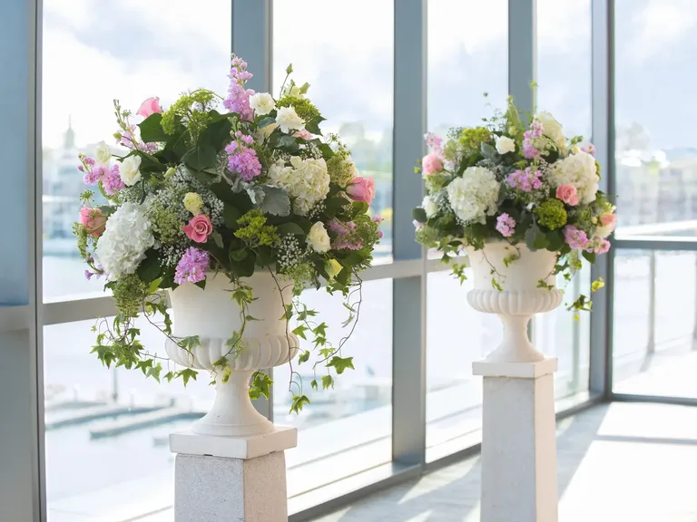 Hydrangea and Rose Altar Décor