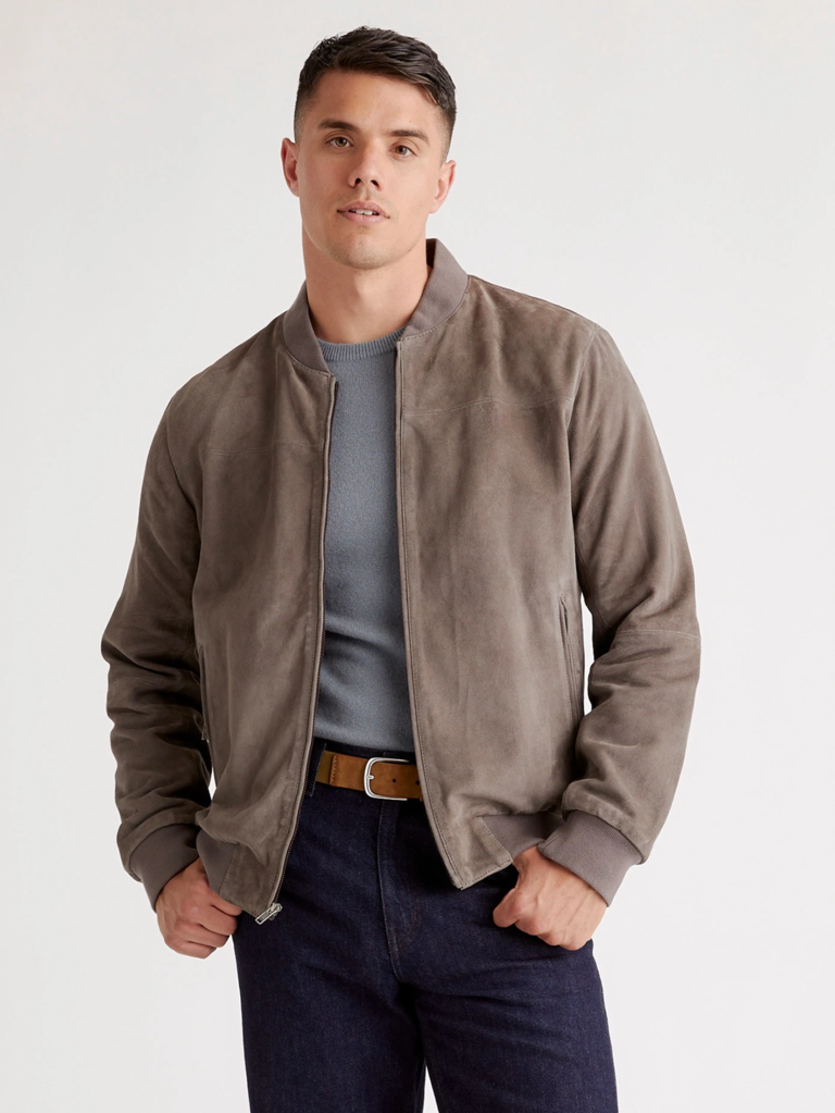Suede bomber jacket Valentine's gift