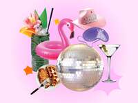 Collage of party decorations
