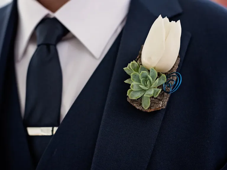 White Tulip Boutonniere