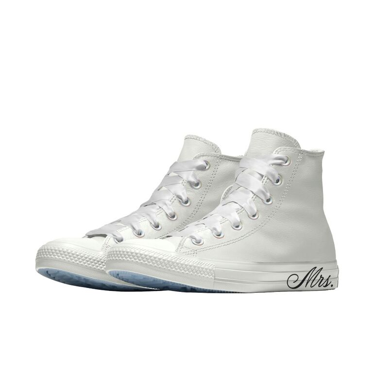 Custom Converse white wedding sneakers