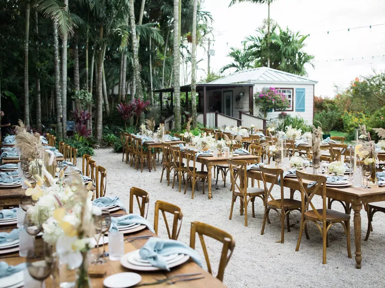 Outdoor reception space at Historic Walton House