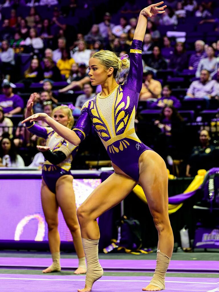 Livvy Dunne competing in gymnastics