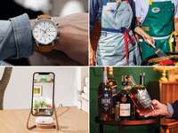 Collage of four gift ideas for your husband