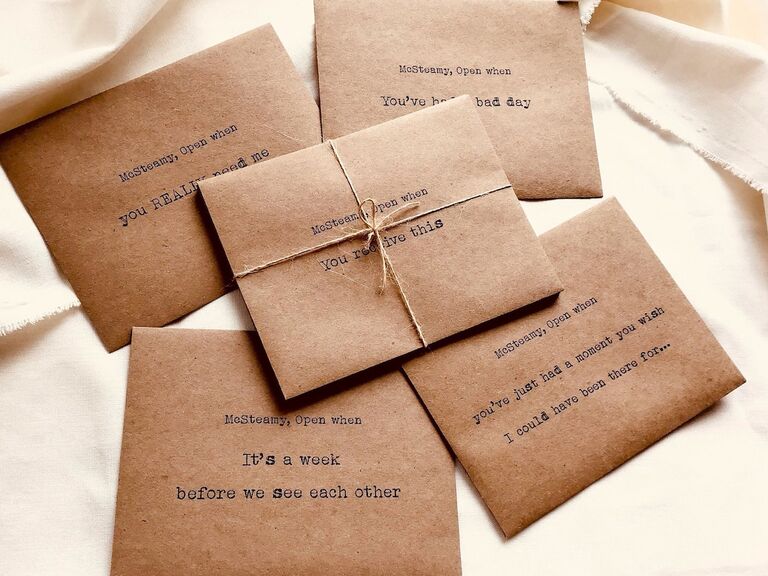 "Open when" letters from Etsy long distance gift