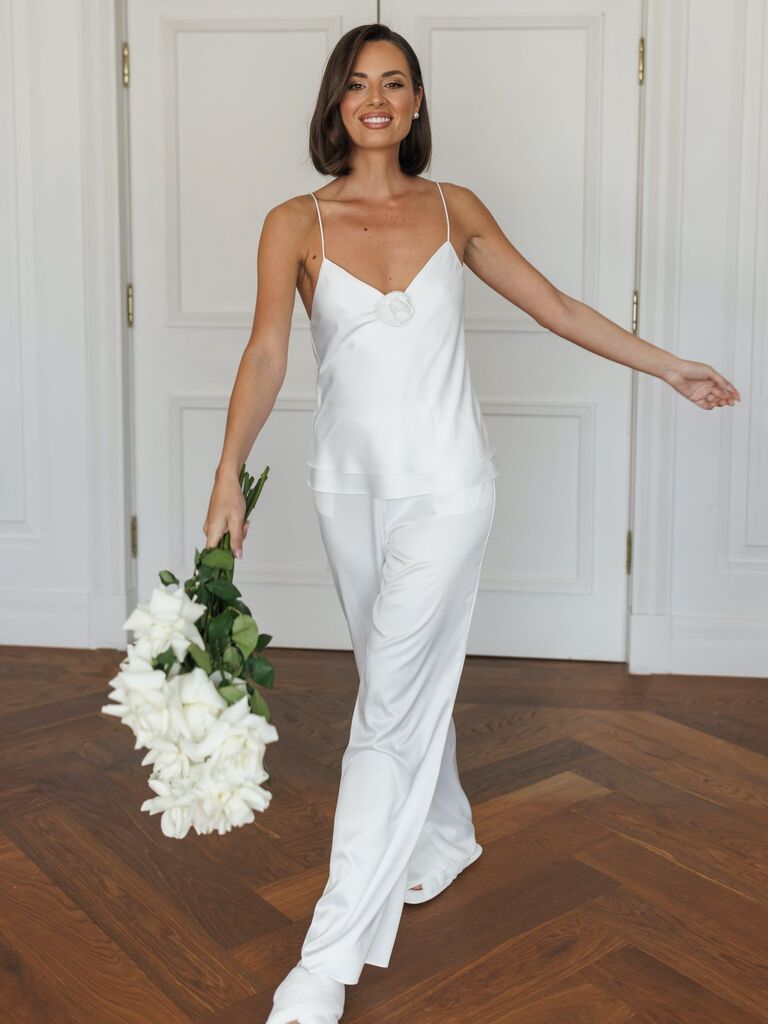 Lé Rose Stories bridal cami and pants pajama set