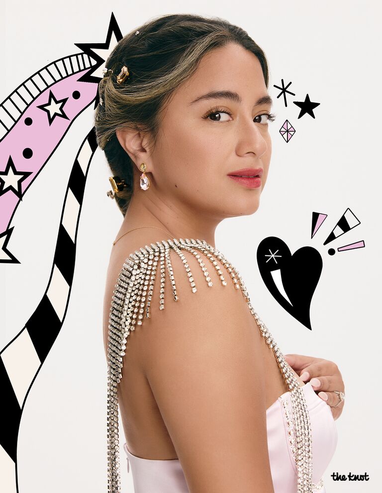 Close up photo of Ally Brooke with illustrations