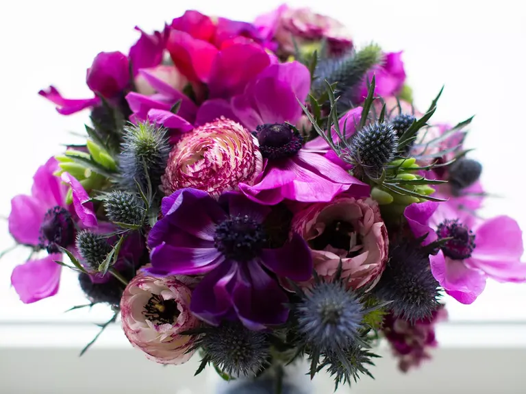 Fresh Purple Carnation Wedding Bouquet