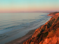 San Diego beach at sunset, San Diego honeymoon