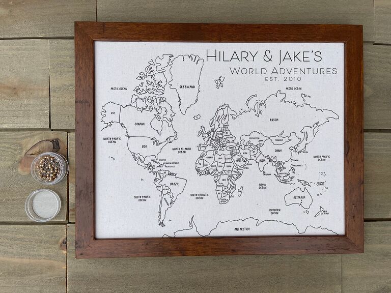 Personalized travel world map Valentine's gift