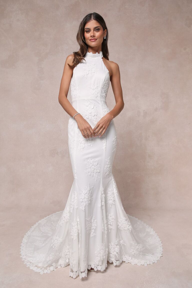 Lulus halter neck mermaid wedding gown