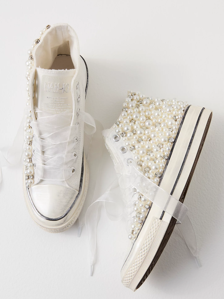Nan-Ku pearl wedding sneakers