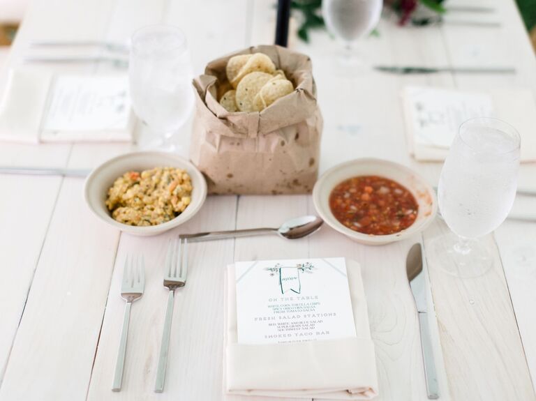 Tortilla chips and salsa for your outdoor summer wedding reception