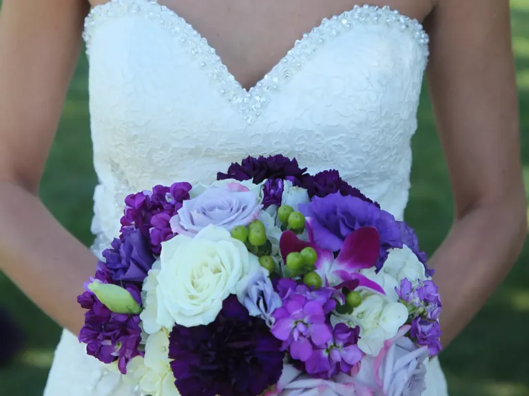Knockout Carnation and Orchid Wedding Bouquet