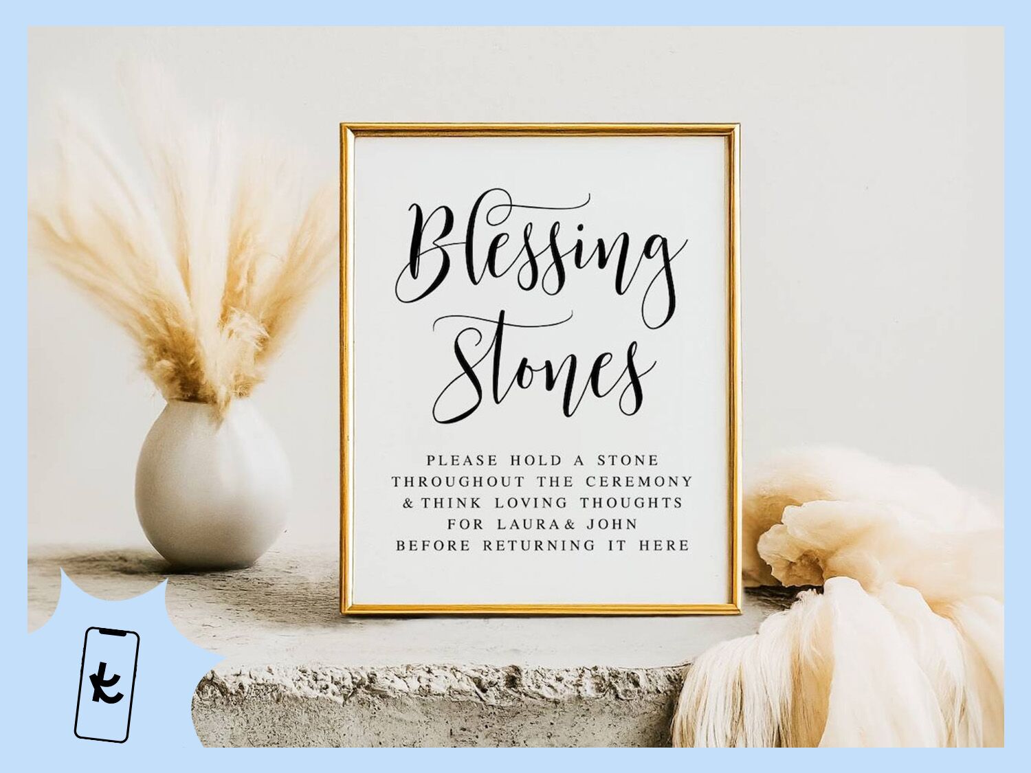 Blessing stone sign