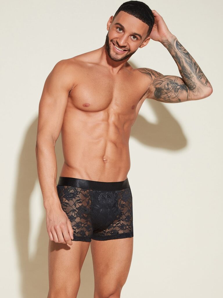 Black lace trunks sexy gift for him