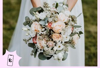 Bride holding a beautiful bouquet