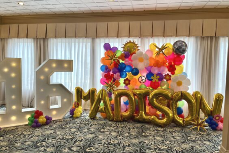 name display balloon wall decor