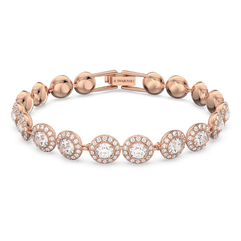 Swarovski rose gold and white crystal mother of the bride bracelet
