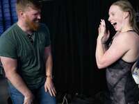 US swimmer Lilly King's engagement to James Wells at Olympic trials