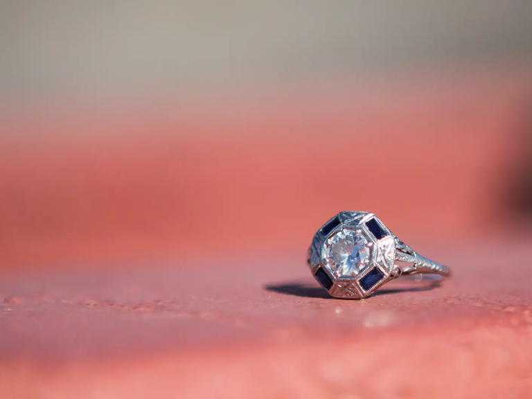 Art deco engagement ring