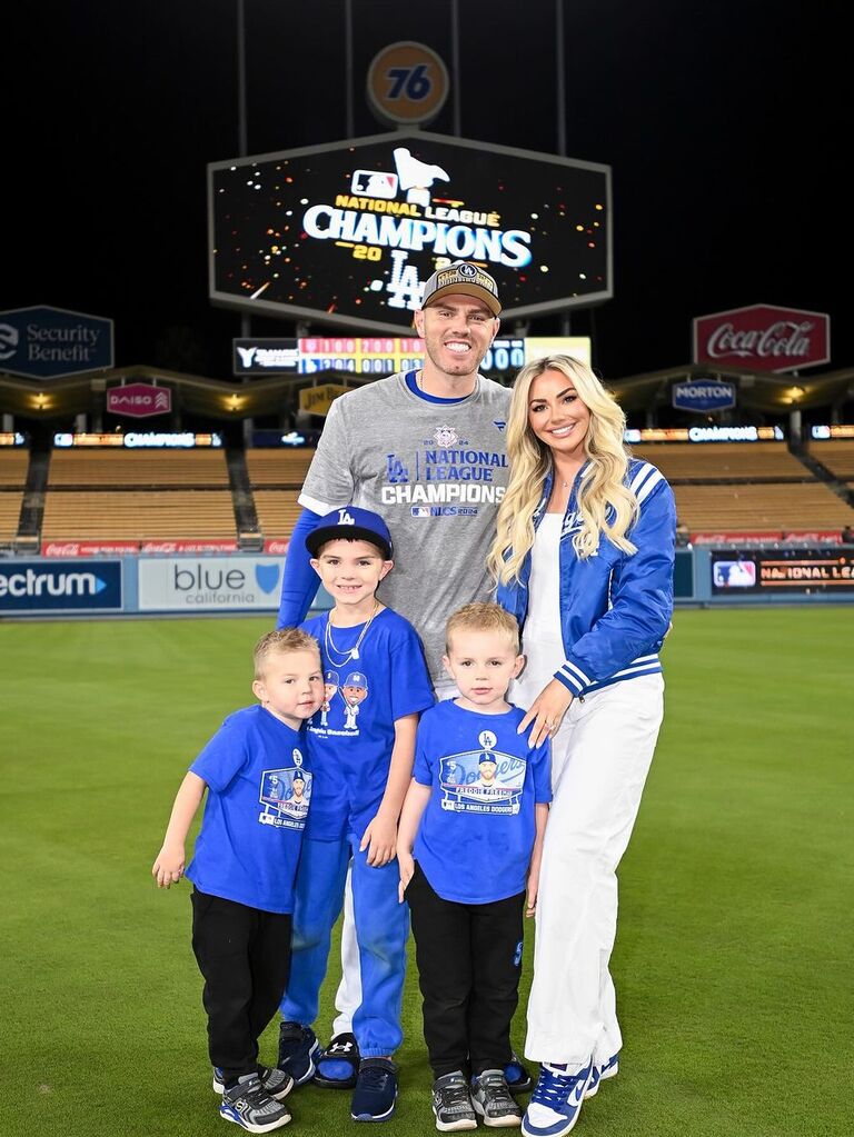 Freddie and Chelsea Freeman with their sons