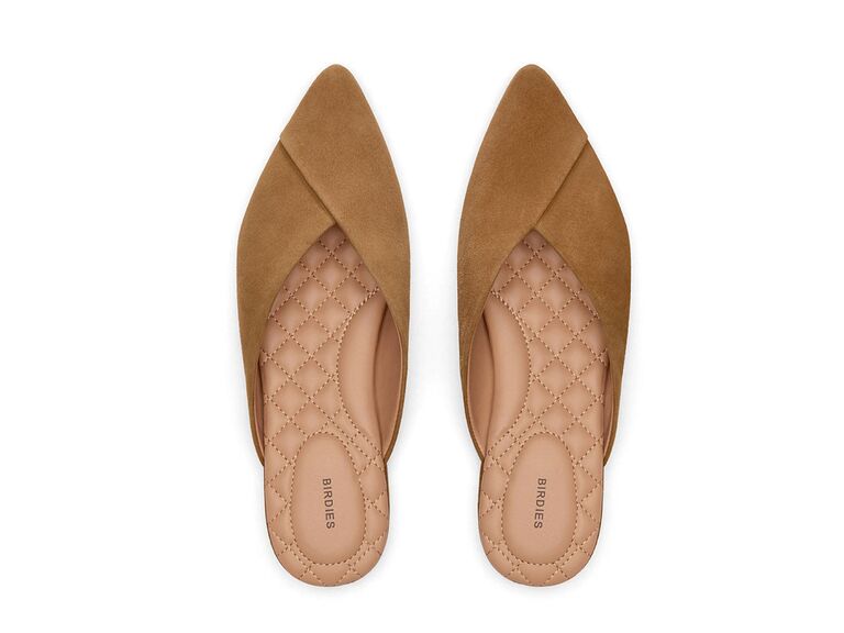 Birdies pointed-toe nude wedding shoes with cloud-like cushion sole