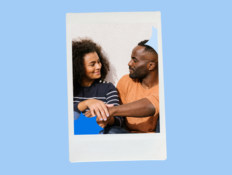 Couple holding hands and smiling