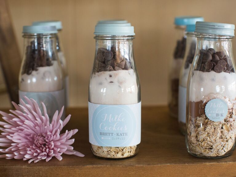 Take home cookie mixes in personalized jars. 