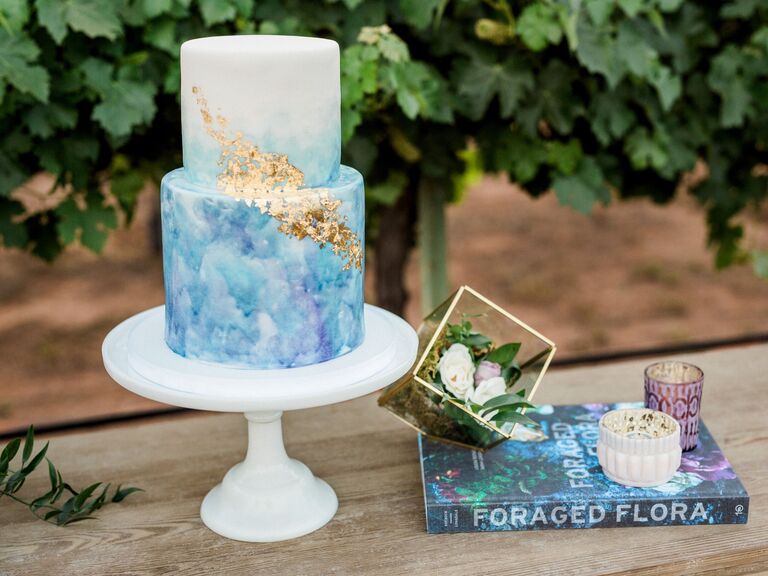 Blue ombre wedding cake. 