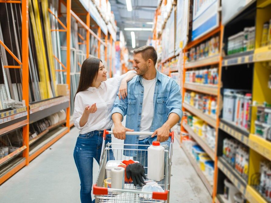 Couple in hardware store