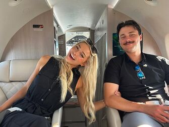 Paul Skenes and Livvy Dune on a private plane