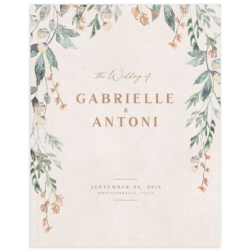 Rustic Vines Wedding Guest Book Blush
