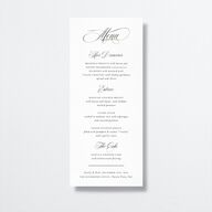Exquisite Calligraphy Menus Pure White Signature