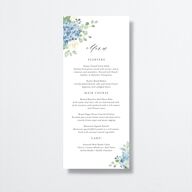 Elegant Hydrangea Menus Dusty Blue Signature
