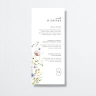 Delicate Wildflower Menus Pure White Signature