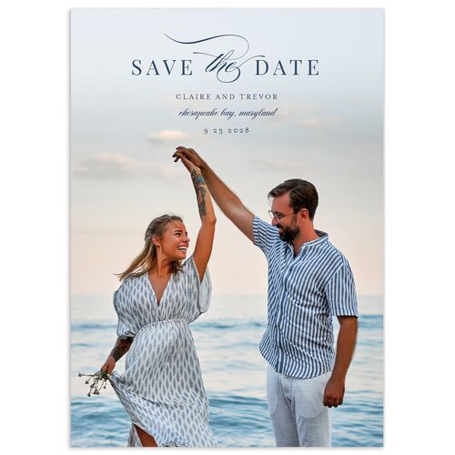 Elegant Lighthouse Save The Date Cards Maritime Signature smooth No Standard