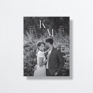 Monogram Slant Save the Date Petite Cards Licorice Signature smooth No Standard