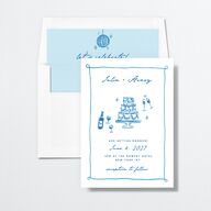 Hand Drawn Cake Envelope Liners Standard French Blue