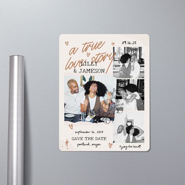 Mood Board Save The Date Magnets Linen Magnet Paper