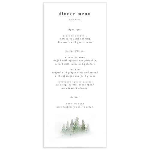 Mountain Mist Menus Dusty Blue Signature